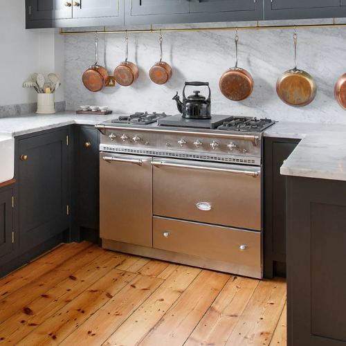 lacanche range cooker and copper pans